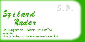 szilard mader business card